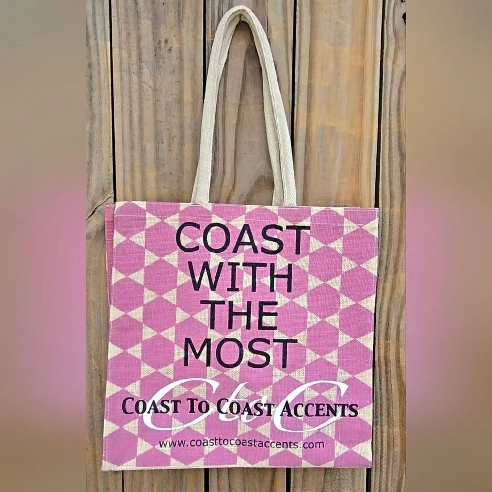 Pink and Cream Tote Bag. New Without Tag.
